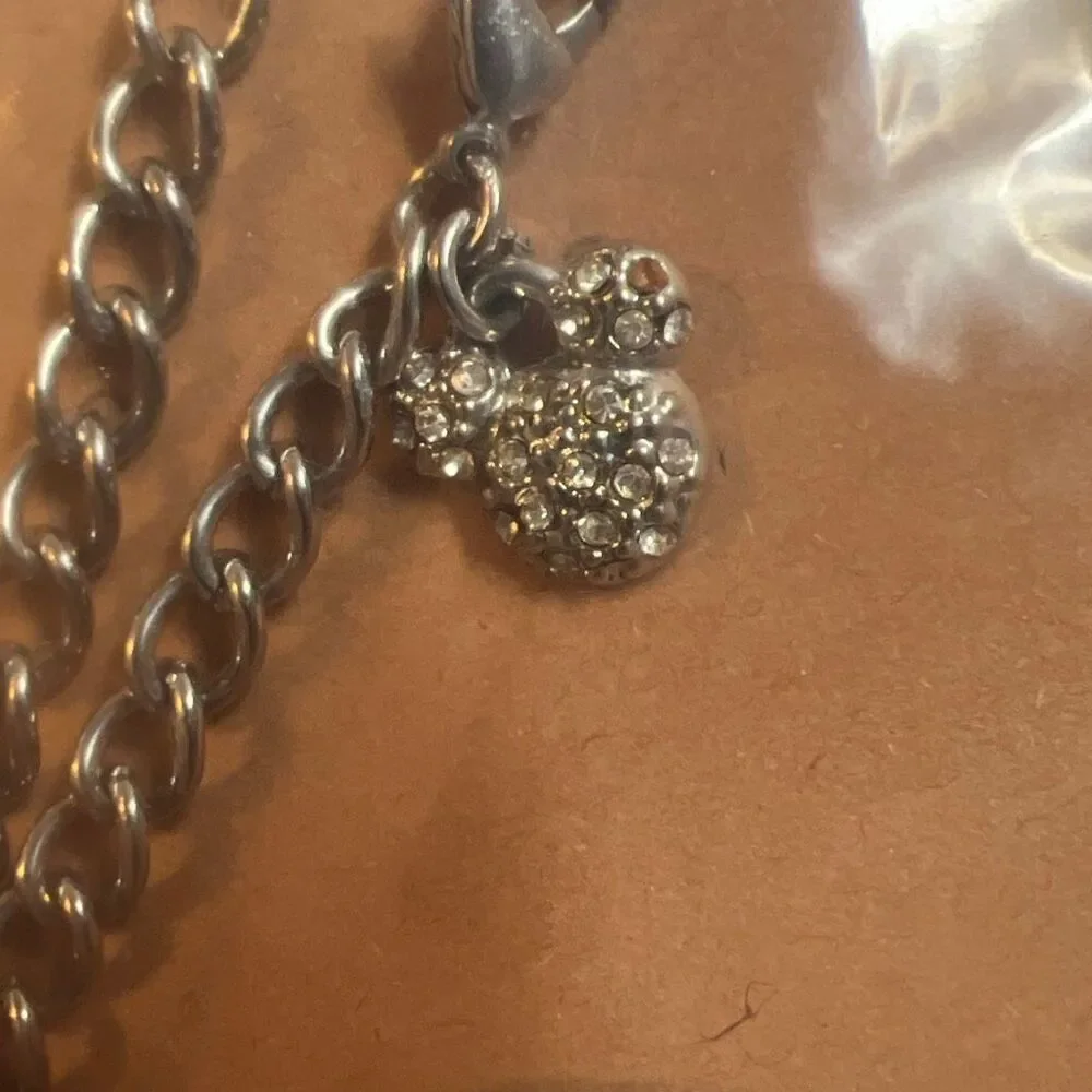 Disney Mickey Mouse Charm Bracelet – Silver Tone – 7”